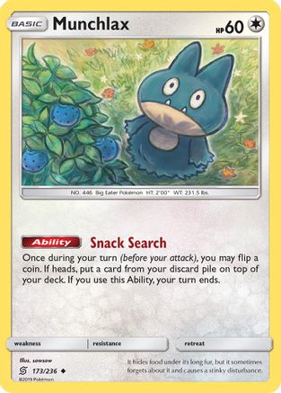 Munchlax 173 - Reverse Holofoil SM Unified Minds - Uncommon