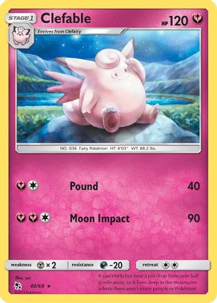 Clefable 040 - Reverse Holofoil Hidden Fates - Rare