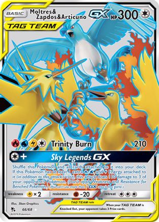 Moltres & Zapdos & Articuno GX (Full Art) 066/68 - Holofoil Hidden Fates - Ultra Rare