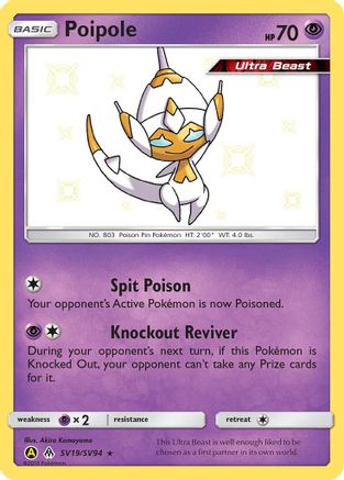 Poipole SV19/SV94 - Holofoil Hidden Fates Shiny Vault - Shiny Holo Rare