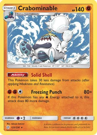 Crabominable - Reverse Holofoil SM Cosmic Eclipse - Rare