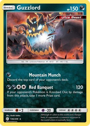Guzzlord 136 - Holofoil SM Cosmic Eclipse - Holo Rare