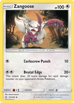 Zangoose 173 SM Cosmic Eclipse - Uncommon