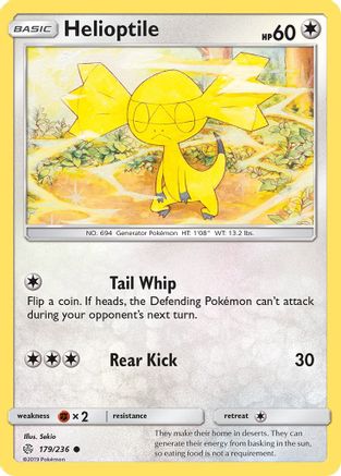 Helioptile 179/236 - Reverse Holofoil SM Cosmic Eclipse - Common