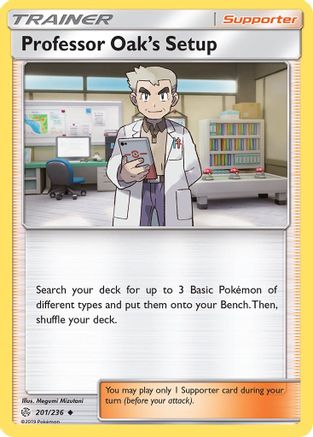 Professor Oak's Setup 201 - Reverse Holofoil SM Cosmic Eclipse - Uncommon