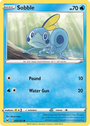 Sobble (055) 055 - Reverse Holofoil SWSH01 Sword & Shield Base Set - Common
