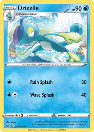 Drizzile (057) 057 - Reverse Holofoil SWSH01 Sword & Shield Base Set - Uncommon