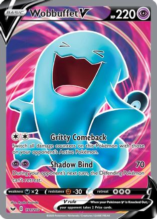 Wobbuffet V (Full Art) 191/202 - Holofoil SWSH01 Sword & Shield Base Set - Ultra Rare