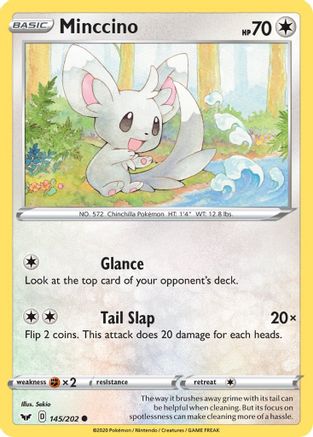 Minccino (145) 145 - Reverse Holofoil SWSH01 Sword & Shield Base Set - Common