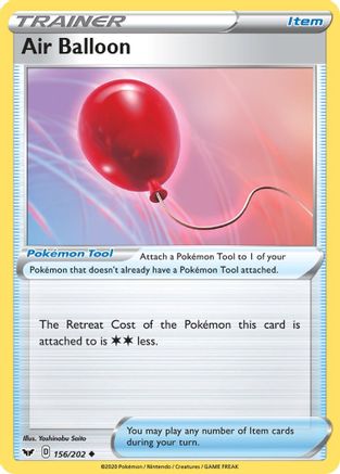 Air Balloon 156 - Reverse Holofoil SWSH01 Sword & Shield Base Set - Uncommon