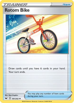 Rotom Bike 181 - Reverse Holofoil SWSH01 Sword & Shield Base Set - Uncommon