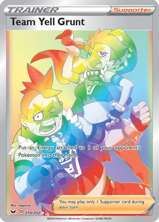 Team Yell Grunt (Secret) 210/202 - Holofoil SWSH01 Sword & Shield Base Set - Secret Rare