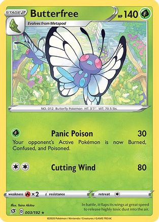 Butterfree 003 - Reverse Holofoil SWSH02 Rebel Clash - Rare