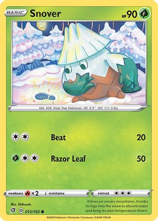 Snover 012 - Reverse Holofoil SWSH02 Rebel Clash - Common