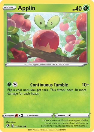 Applin (20) 020 - Reverse Holofoil SWSH02 Rebel Clash - Common