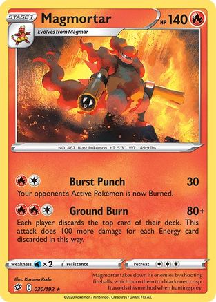 Magmortar 030 - Reverse Holofoil SWSH02 Rebel Clash - Rare