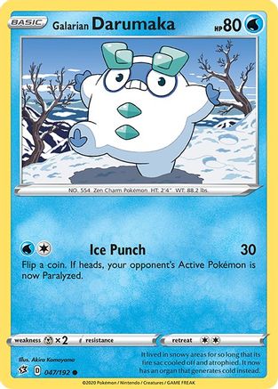 Galarian Darumaka 047 - Reverse Holofoil SWSH02 Rebel Clash - Common