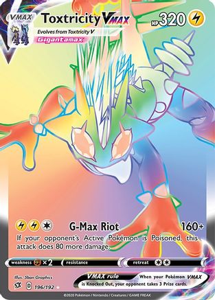 Toxtricity VMAX (Secret) 196/192 - Holofoil SWSH02 Rebel Clash - Secret Rare