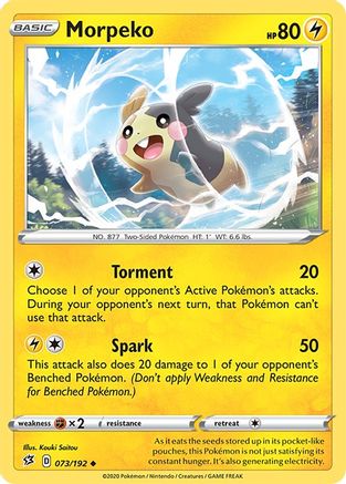Morpeko 073 - Reverse Holofoil SWSH02 Rebel Clash - Uncommon
