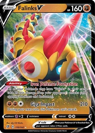 Falinks V 110/192 - Holofoil SWSH02 Rebel Clash - Ultra Rare