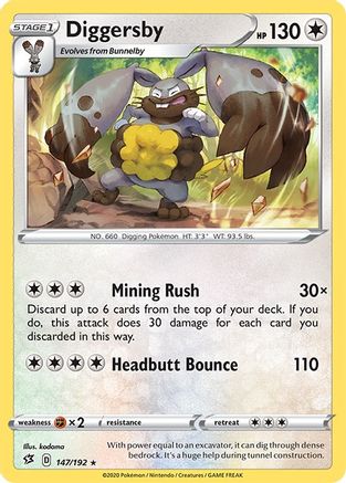 Diggersby - Reverse Holofoil SWSH02 Rebel Clash - Rare