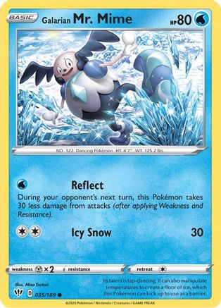 Galarian Mr. Mime 035 - Reverse Holofoil SWSH03 Darkness Ablaze - Common