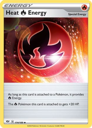 Heat R Energy 174 - Reverse Holofoil SWSH03 Darkness Ablaze - Uncommon