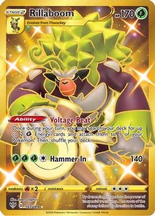 Rillaboom (Secret) 197/189 - Holofoil SWSH03 Darkness Ablaze - Secret Rare
