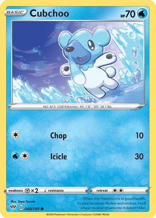 Cubchoo 048 SWSH03 Darkness Ablaze - Common