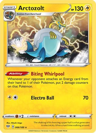 Arctozolt 066 - Reverse Holofoil SWSH03 Darkness Ablaze - Holo Rare