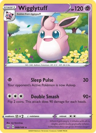 Wigglytuff 068 - Reverse Holofoil SWSH03 Darkness Ablaze - Rare