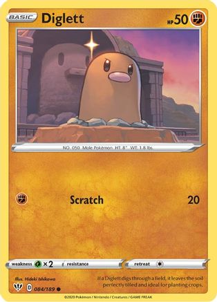Diglett 084 SWSH03 Darkness Ablaze - Common