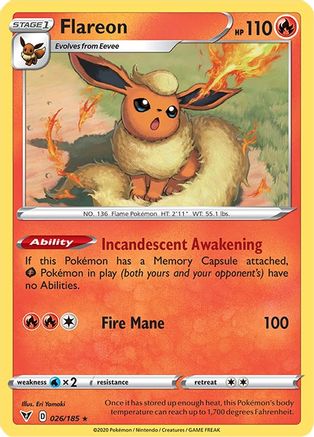 Flareon 026 SWSH04 Vivid Voltage - Rare
