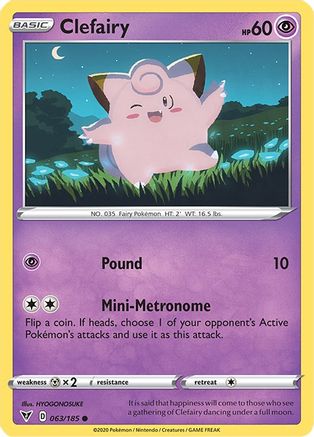 Clefairy 063 - Reverse Holofoil SWSH04 Vivid Voltage - Common