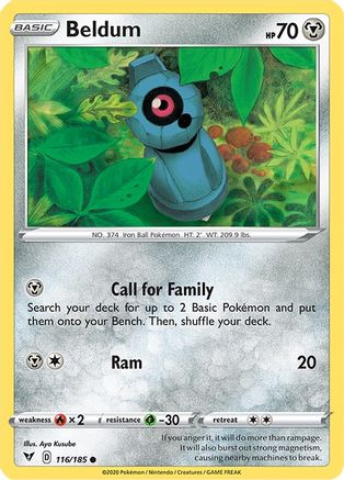 Beldum 116 - Reverse Holofoil SWSH04 Vivid Voltage - Common