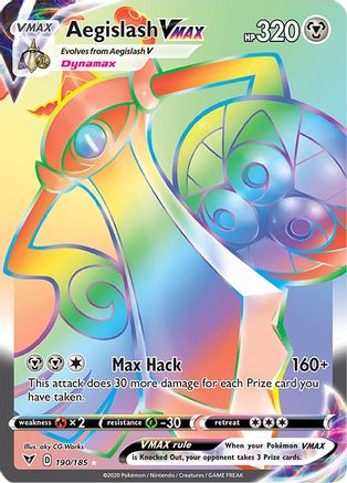 Aegislash VMAX (Secret) 190/185 - Holofoil SWSH04 Vivid Voltage - Secret Rare