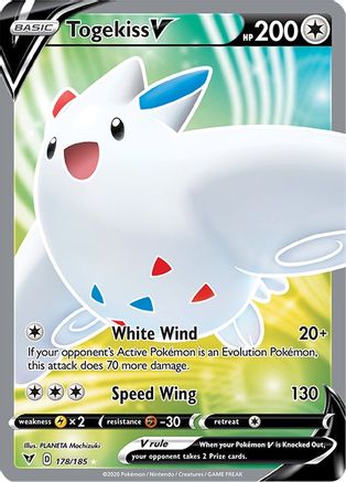 Togekiss V (Full Art) 178/185 - Holofoil SWSH04 Vivid Voltage - Ultra Rare