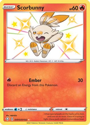 Scorbunny SV015/SV122 - Holofoil Shining Fates Shiny Vault - Shiny Holo Rare