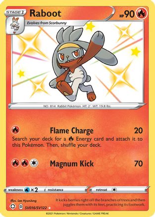 Raboot SV016/SV122 - Holofoil Shining Fates Shiny Vault - Shiny Holo Rare