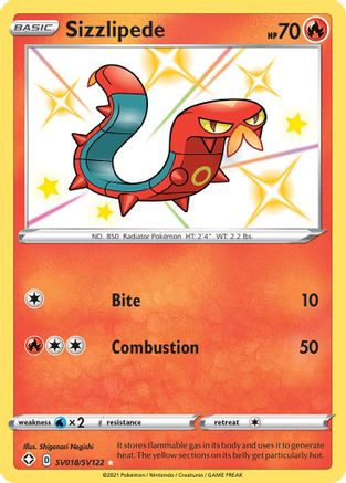 Sizzlipede SV018/SV122 - Holofoil Shining Fates Shiny Vault - Shiny Holo Rare