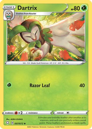Dartrix 007 - Reverse Holofoil Shining Fates - Uncommon
