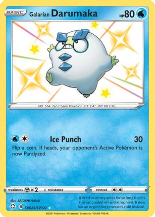 Galarian Darumaka SV023/SV122 - Holofoil Shining Fates Shiny Vault - Shiny Holo Rare
