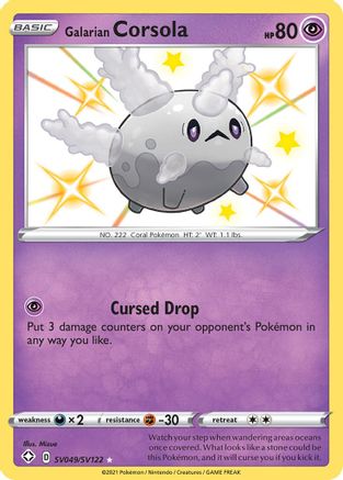 Galarian Corsola SV049/SV122 - Holofoil Shining Fates Shiny Vault - Shiny Holo Rare