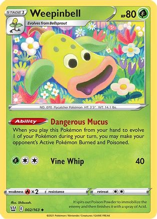 Weepinbell 002 - Reverse Holofoil SWSH05 Battle Styles - Uncommon