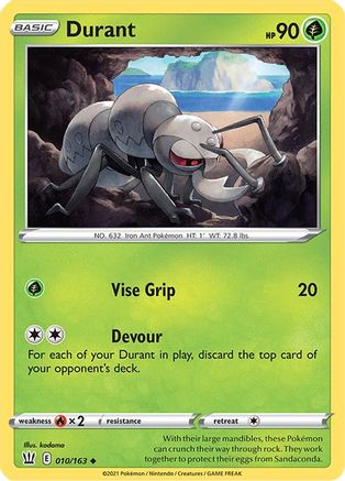 Durant 010 - Reverse Holofoil SWSH05 Battle Styles - Uncommon