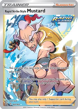 Rapid Strike Style Mustard (Full Art) 162/163 - Holofoil SWSH05 Battle Styles - Ultra Rare