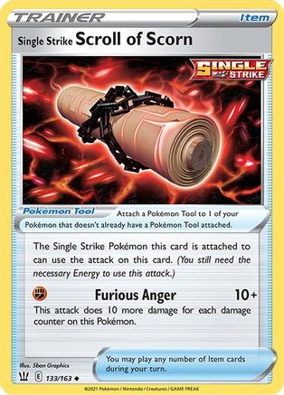 Single Strike Scroll of Scorn 133 SWSH05 Battle Styles - Uncommon