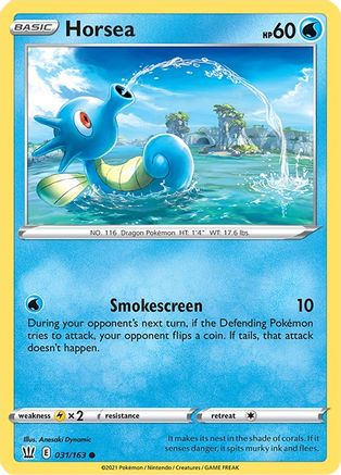 Horsea 031 - Reverse Holofoil SWSH05 Battle Styles - Common