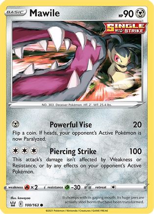Mawile 100 - Reverse Holofoil SWSH05 Battle Styles - Common