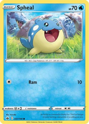Spheal 037 - Reverse Holofoil SWSH06 Chilling Reign - Common